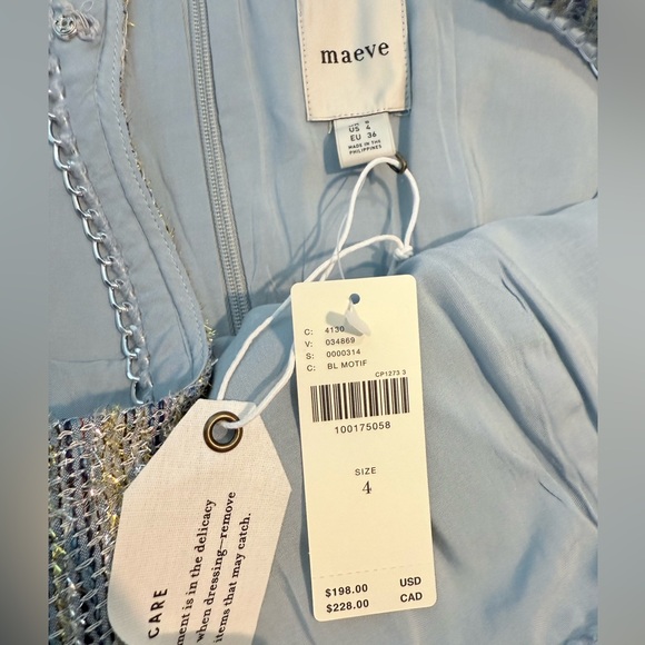 NWT By Anthropologie Sleeveless Tweed Mini Dress - M - NWT - Picture 7 of 16